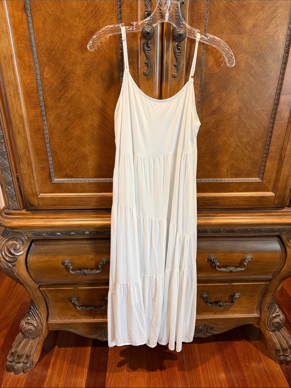 Women's White Tiered Lined Slip Dress - Lightweight Summer Sundress